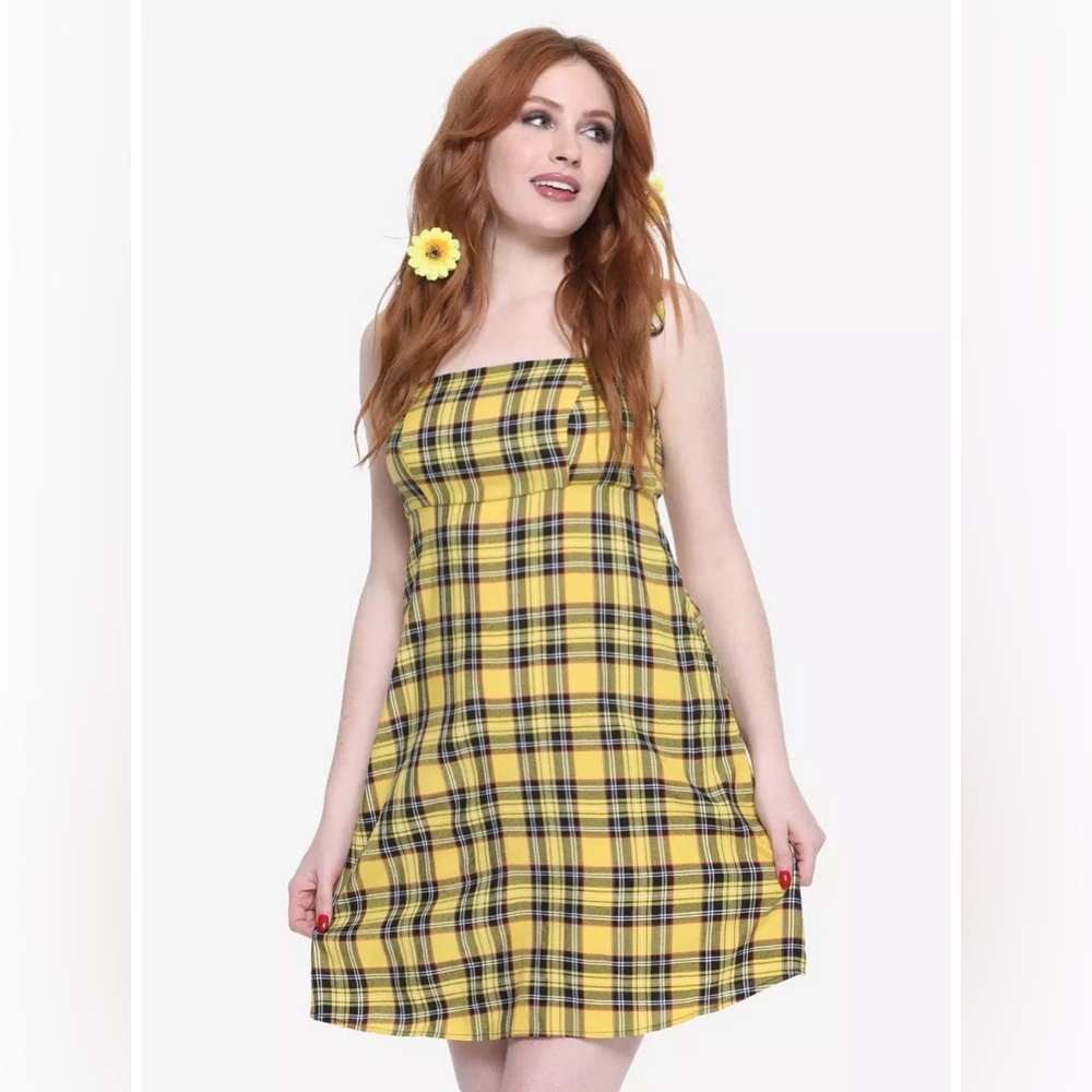 Hot Topic Yellow Plaid Dress